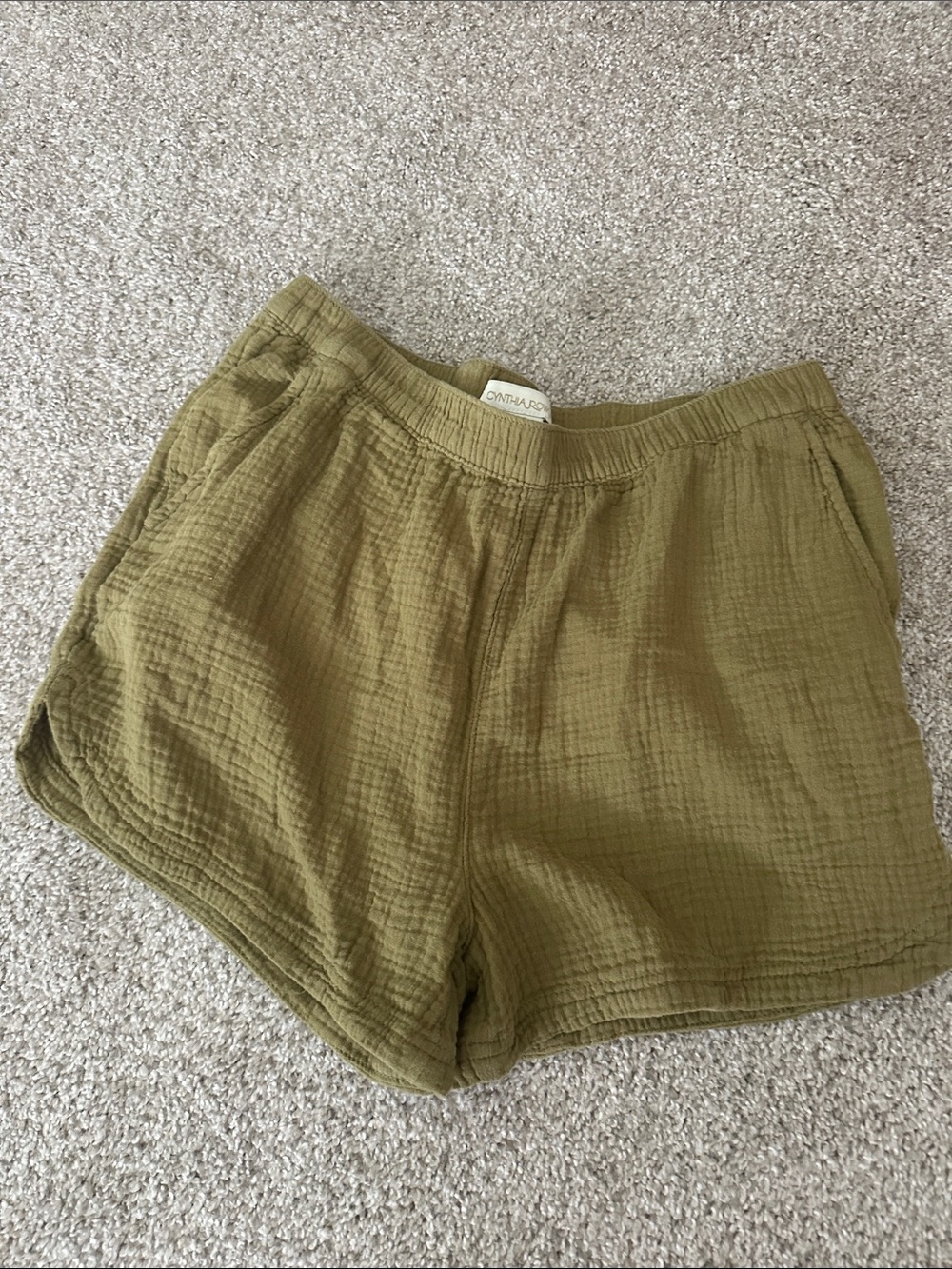 Cynthia Rowley Olive Green Cotton Shorts